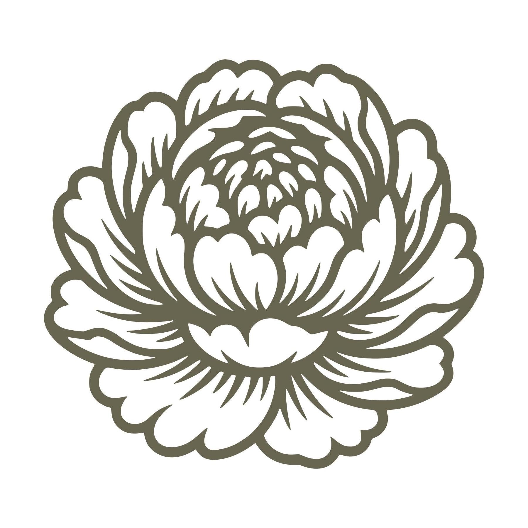 Peony Flower Delrin Leather Stamp