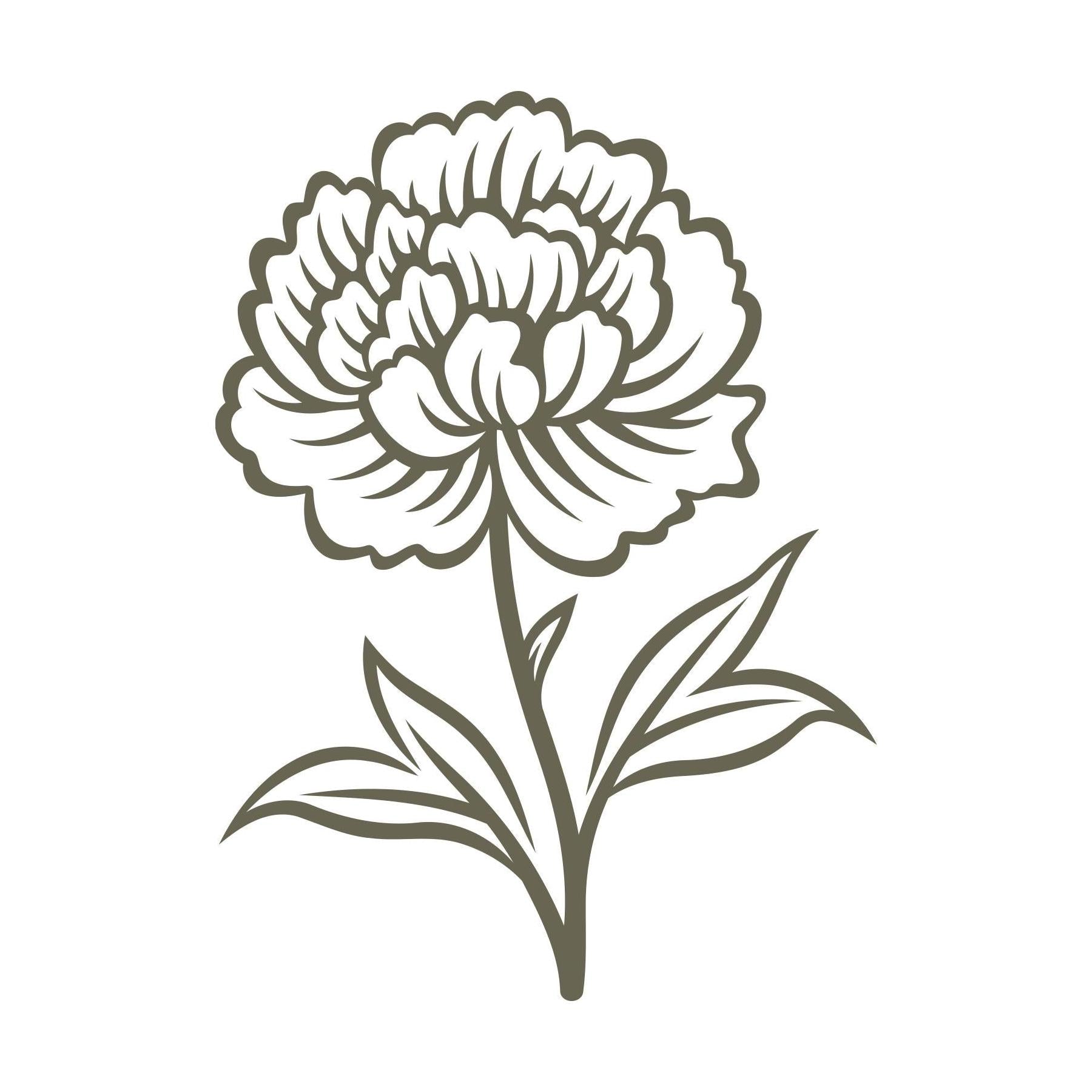 Peony Flower Delrin Leather Stamp