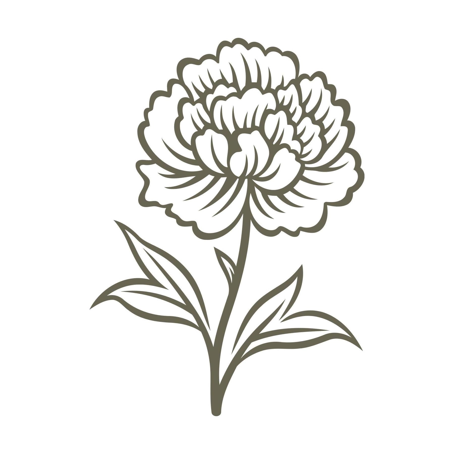 Peony Flower Delrin Leather Stamp