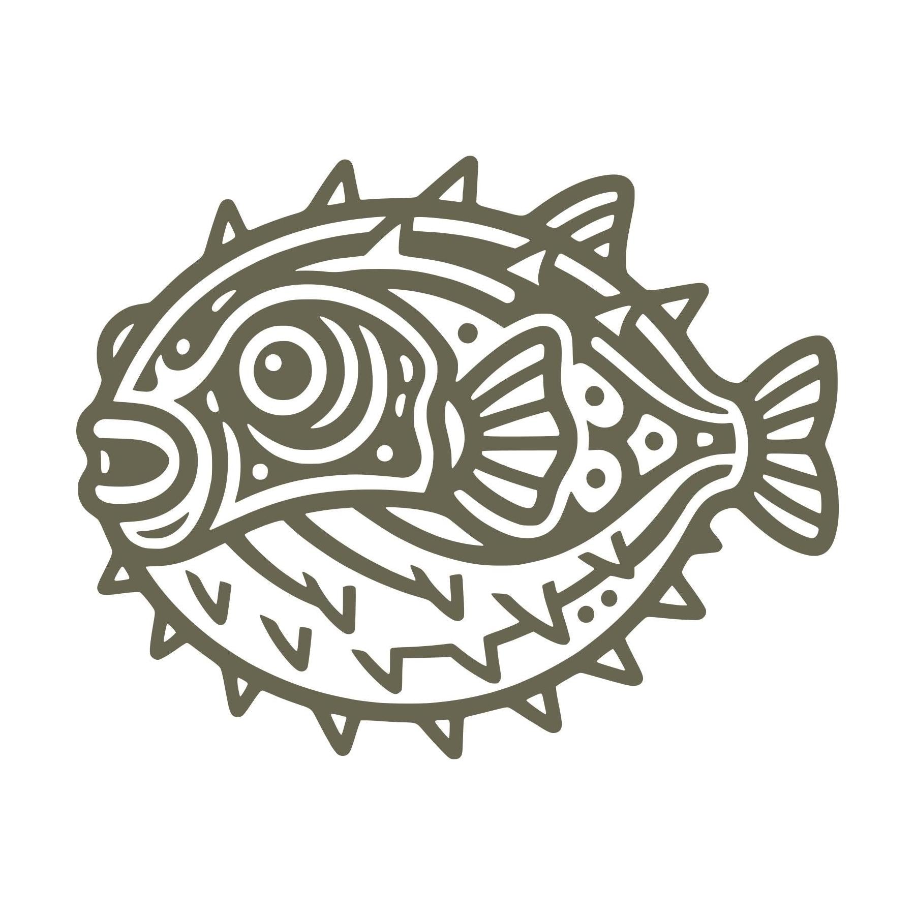 Pufferfish Delrin Leather Stamp