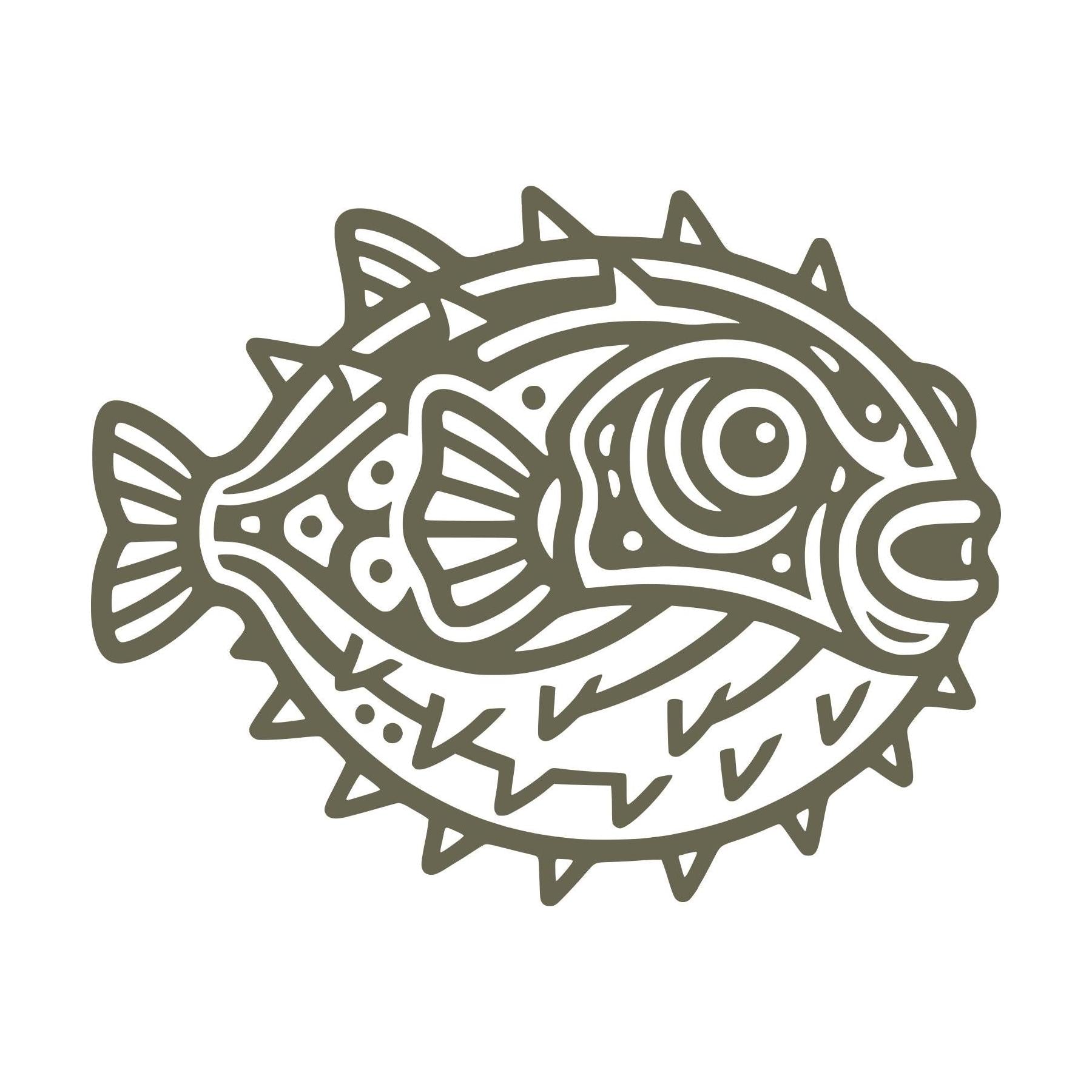 Pufferfish Delrin Leather Stamp