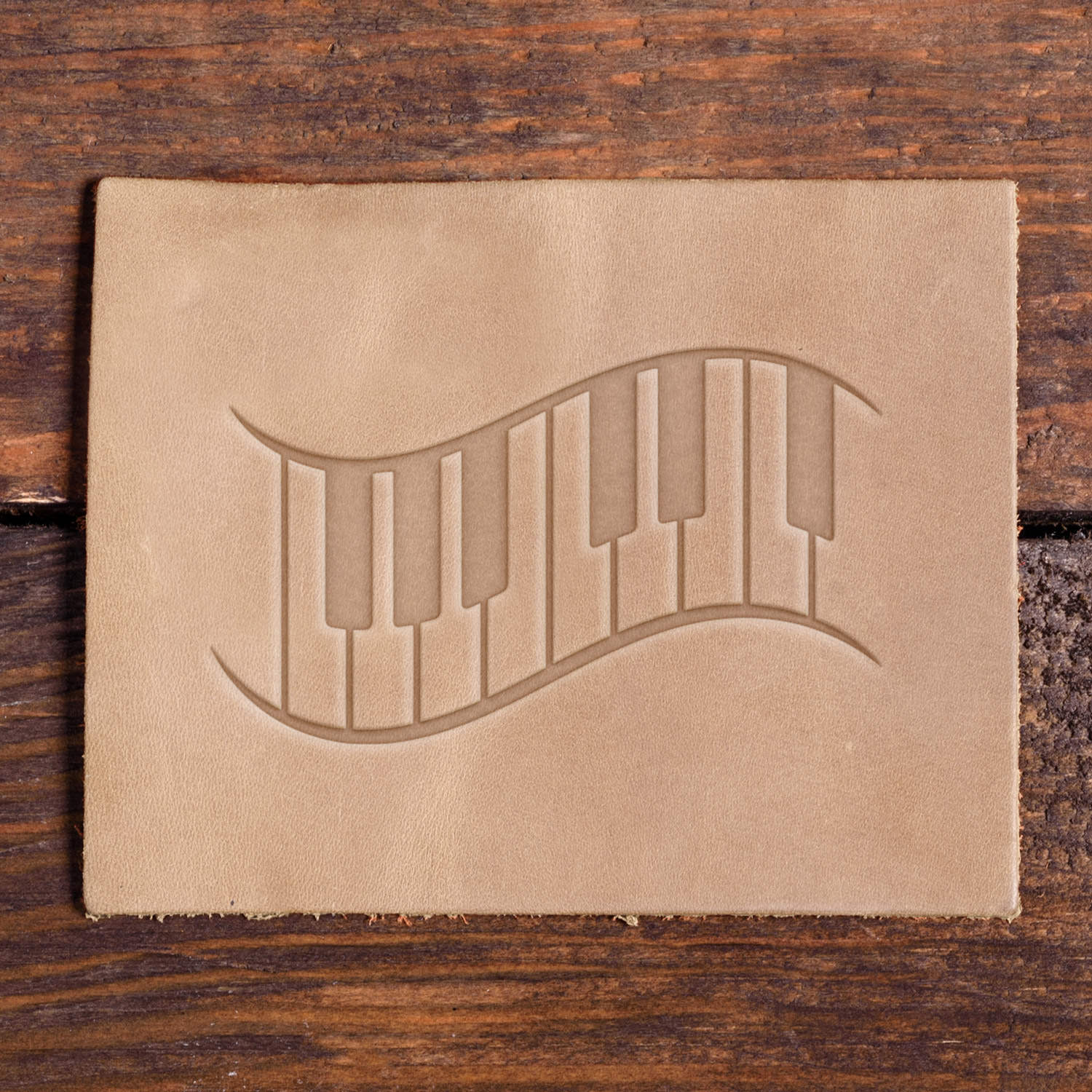 Wavy Piano Keys Delrin Leather Stamp