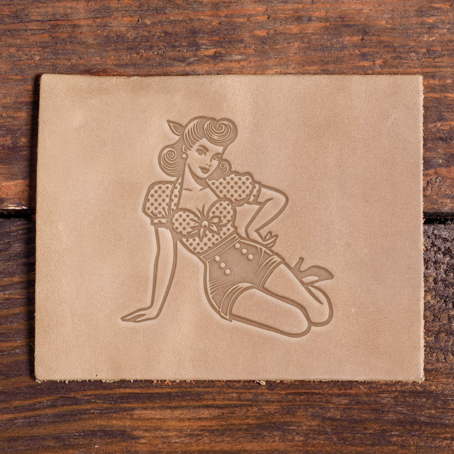 Vintage Pinup Delrin Leather Stamp