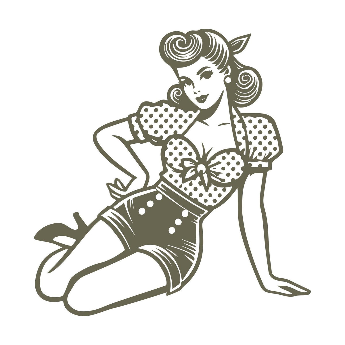Vintage Pinup Delrin Leather Stamp