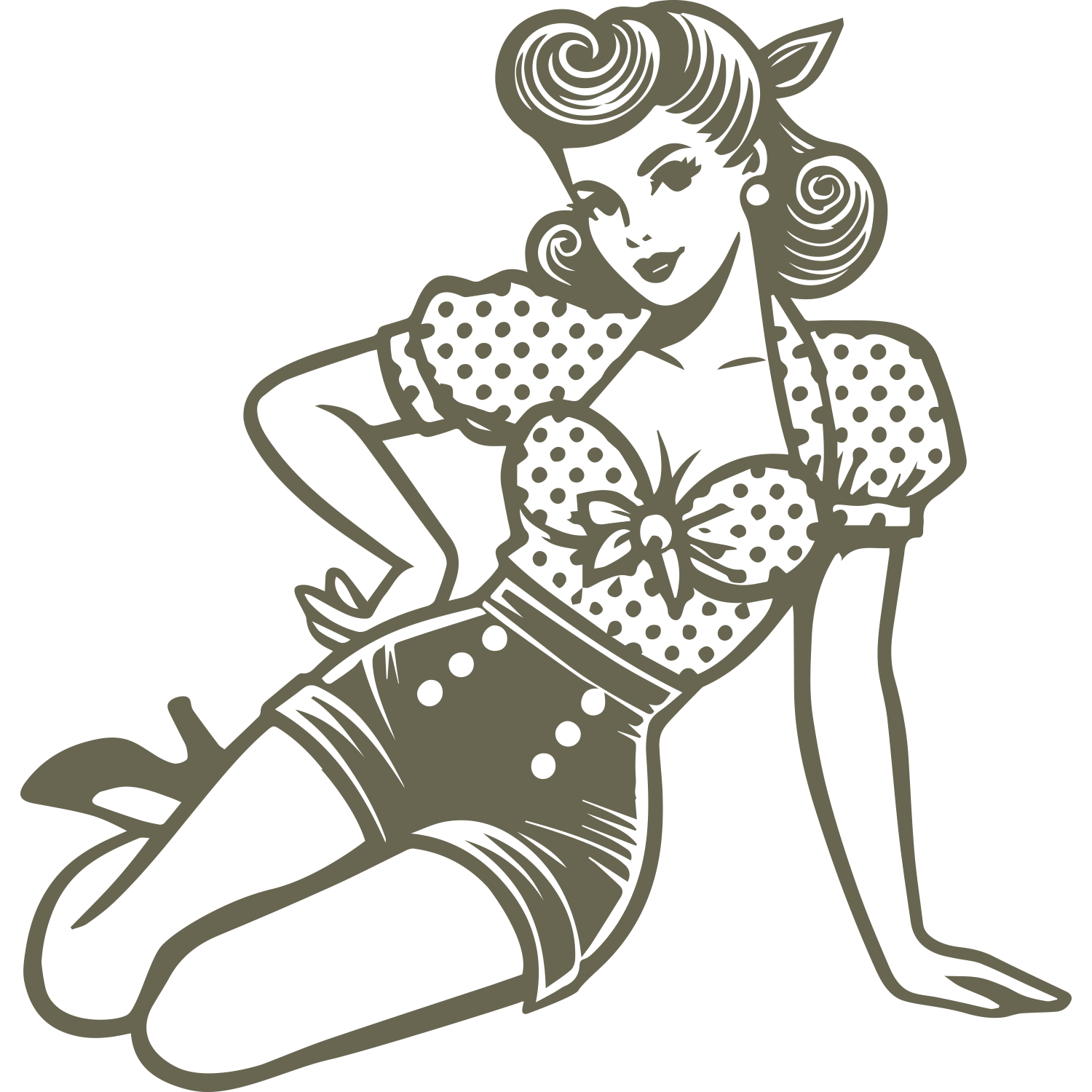 Vintage Pinup Delrin Leather Stamp