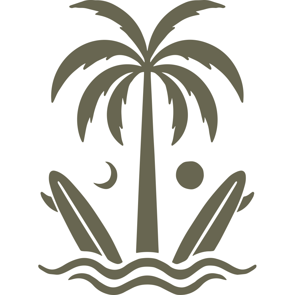 Palm Tree with Surf Boards Delrin Leather Stamp