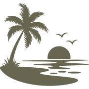 Island Palm Tree Sunset Delrin Leather Stamp