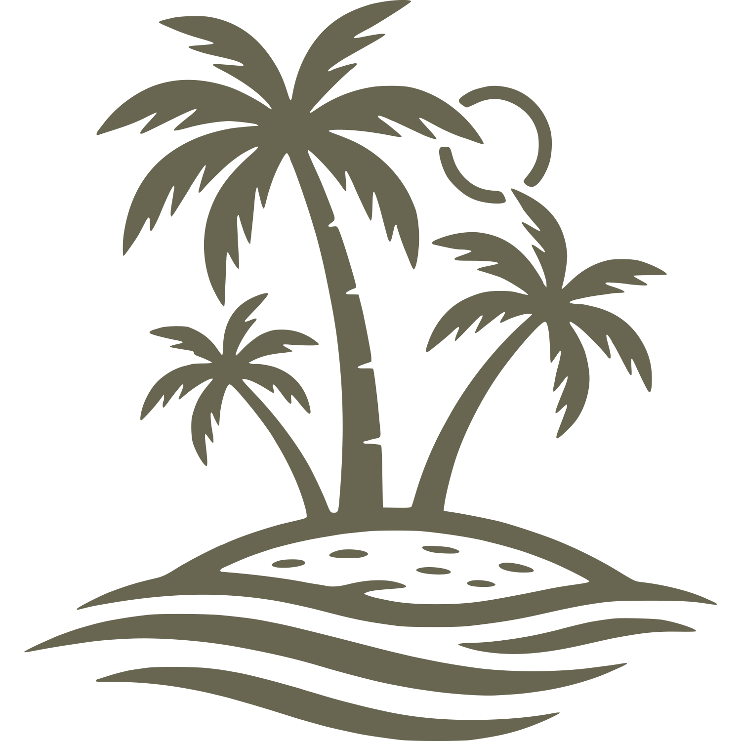 Island Palm Tree Delrin Leather Stamp