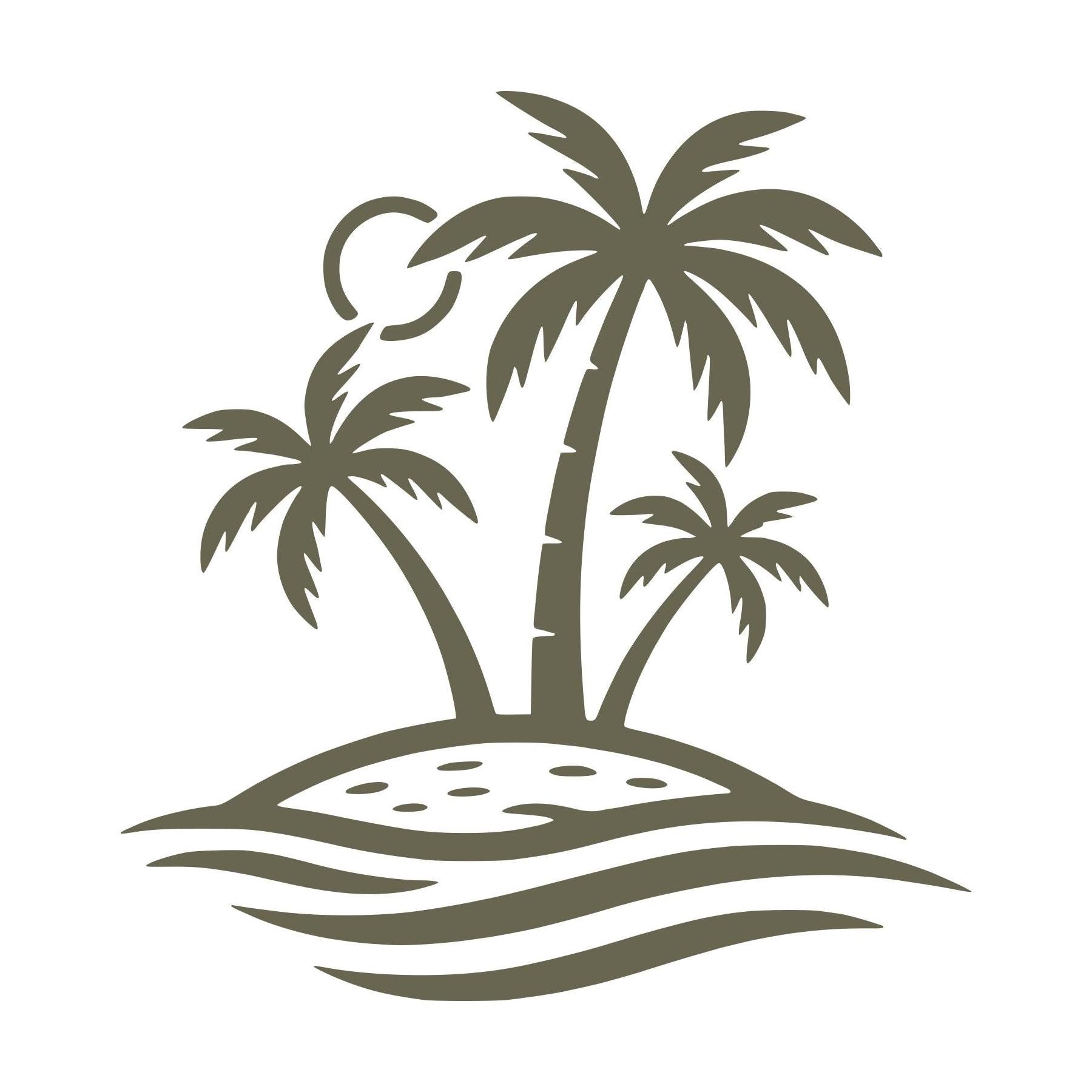 Island Palm Tree Delrin Leather Stamp