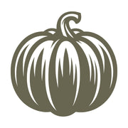 Delrin leather stamp design of a classic pumpkin with curved ridges and a twisting stem, ideal for fall and harvest-themed projects.