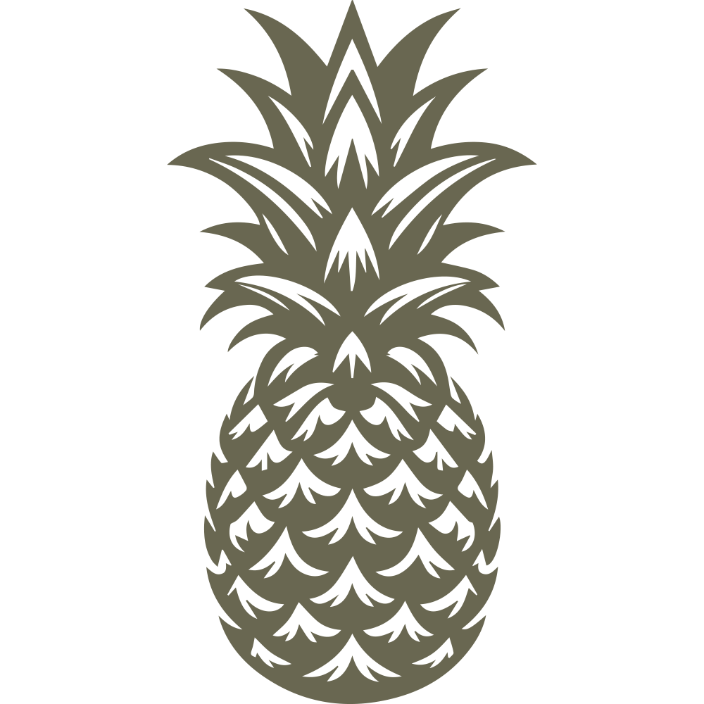 Delrin leather stamp with a detailed pineapple design, perfect for tropical and decorative-themed leatherworking projects.