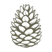 Highly detailed pinecone illustration with intricate shading and texture, showcasing the natural overlapping scales in a realistic, organic design.