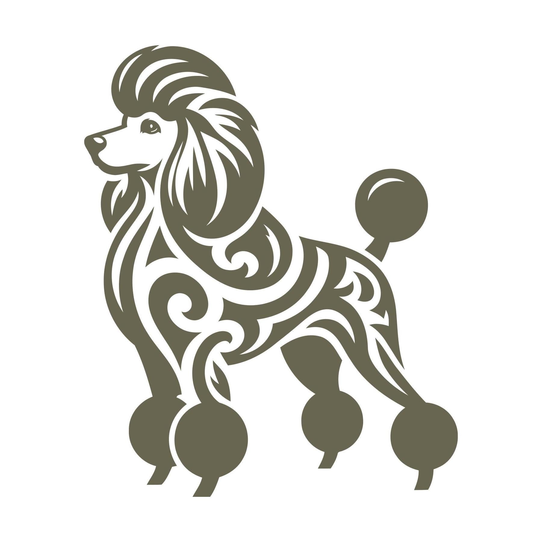 Poodle Dog Delrin Leather Stamp