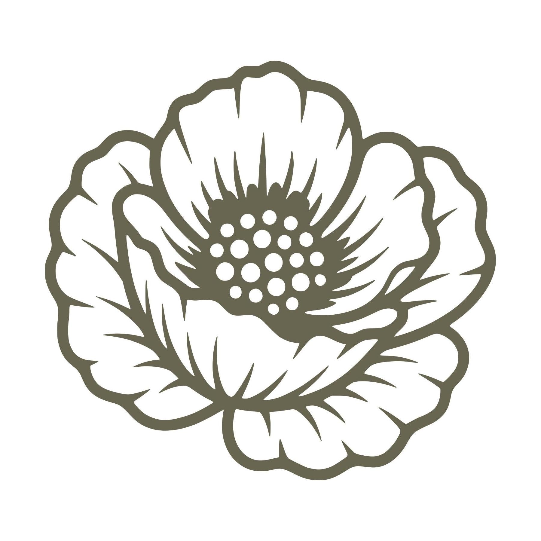 Poppy Flower Delrin Leather Stamp