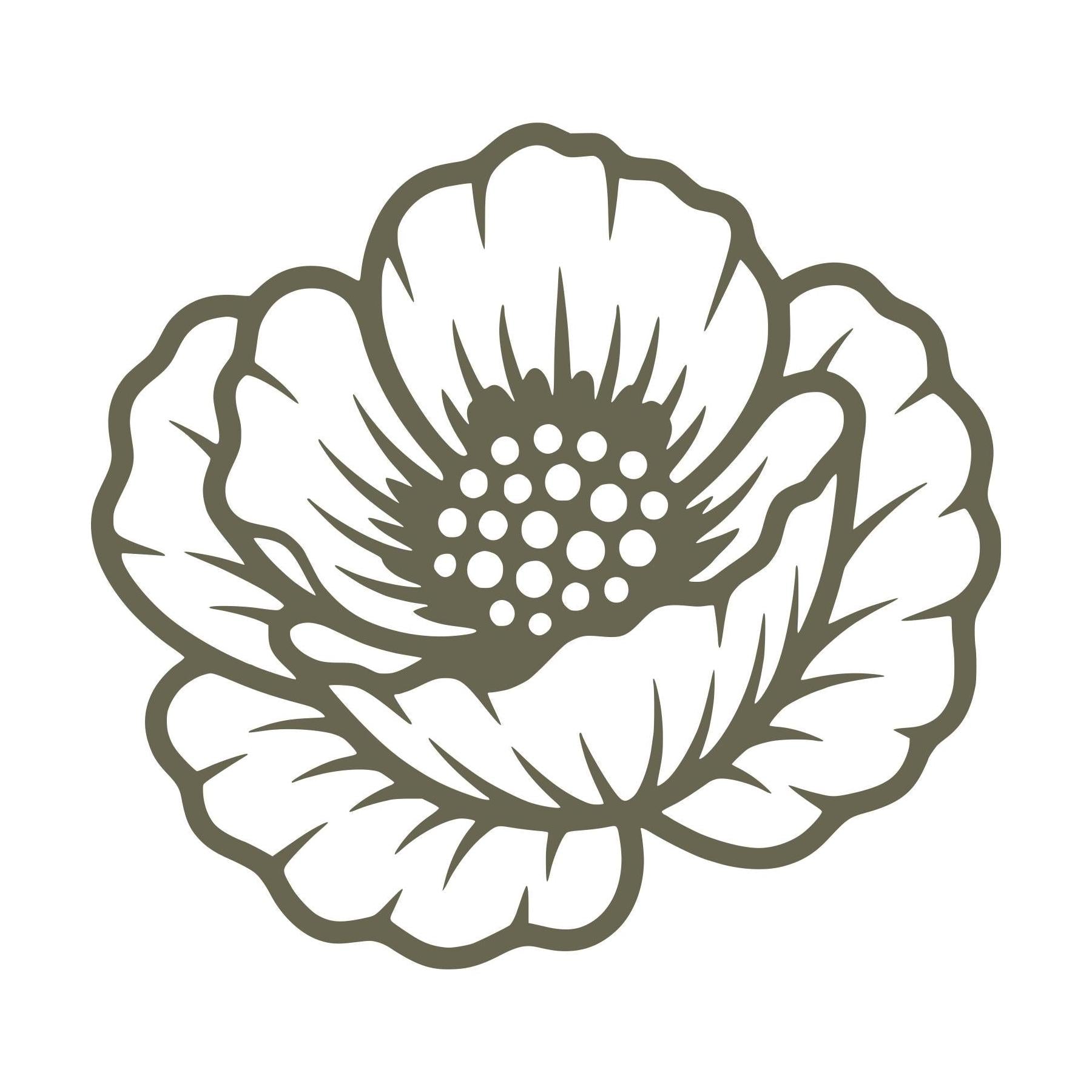 Poppy Flower Delrin Leather Stamp