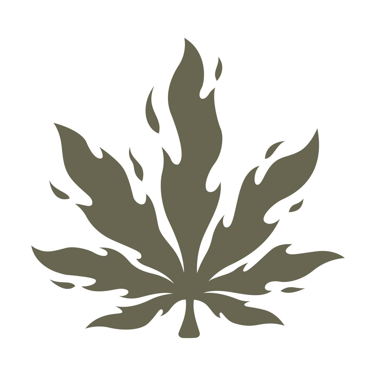 Flaming Pot Leaf Delrin Leather Stamp