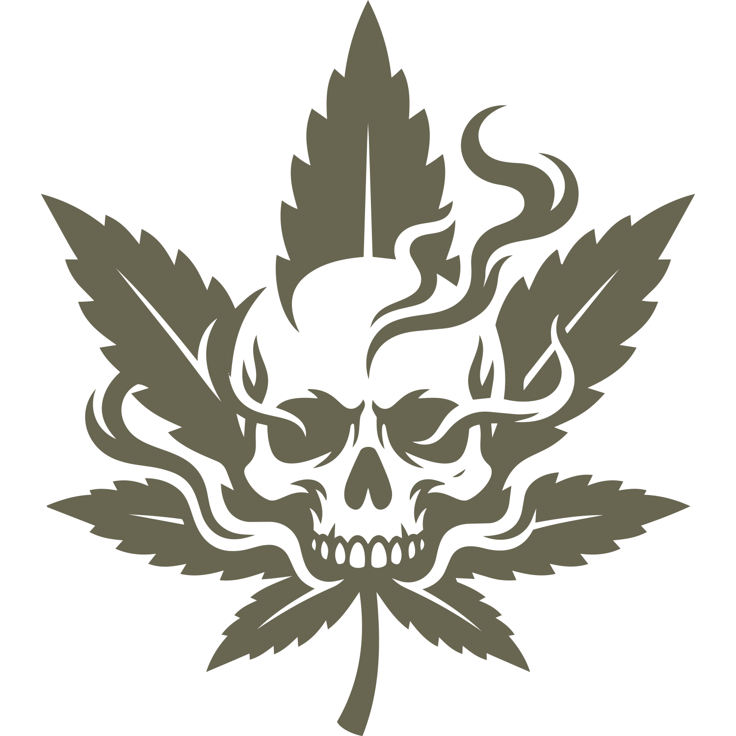 Flaming Skull Pot Leaf Delrin Leather Stamp