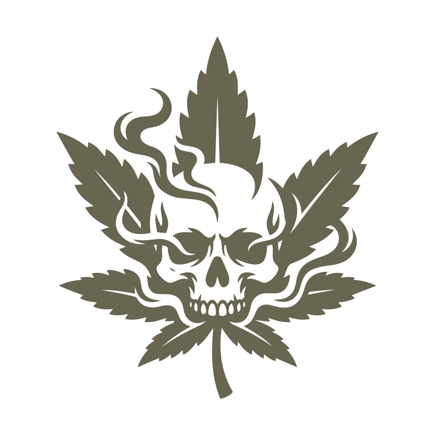 Flaming Skull Pot Leaf Delrin Leather Stamp