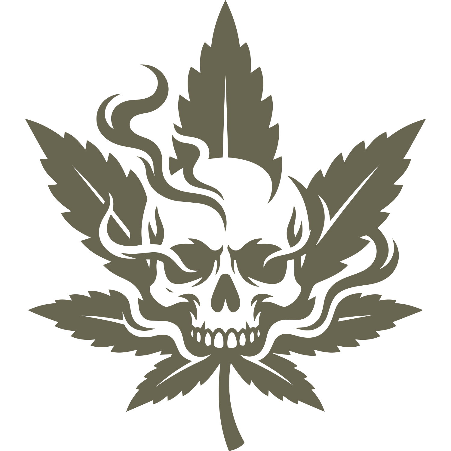 Flaming Skull Pot Leaf Delrin Leather Stamp