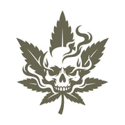 Flaming Skull Pot Leaf Delrin Leather Stamp