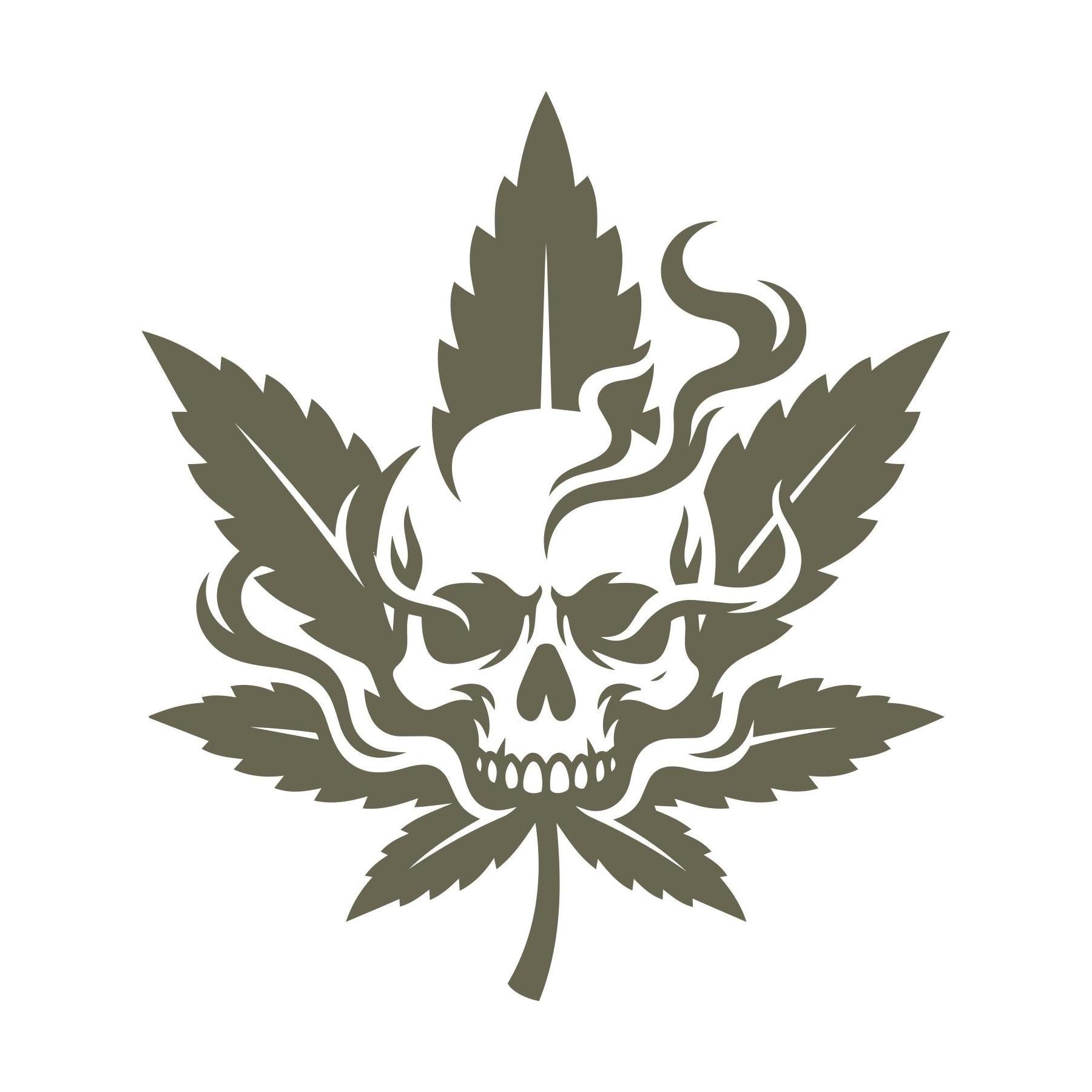 Flaming Skull Pot Leaf Delrin Leather Stamp