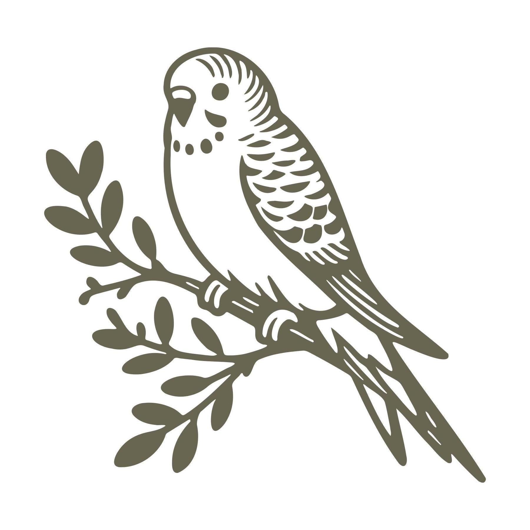Parakeet on Branch Delrin Leather Stamp