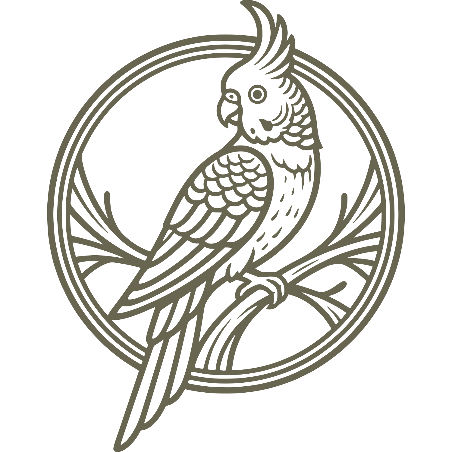 Cockatoo on Branch Delrin Leather Stamp