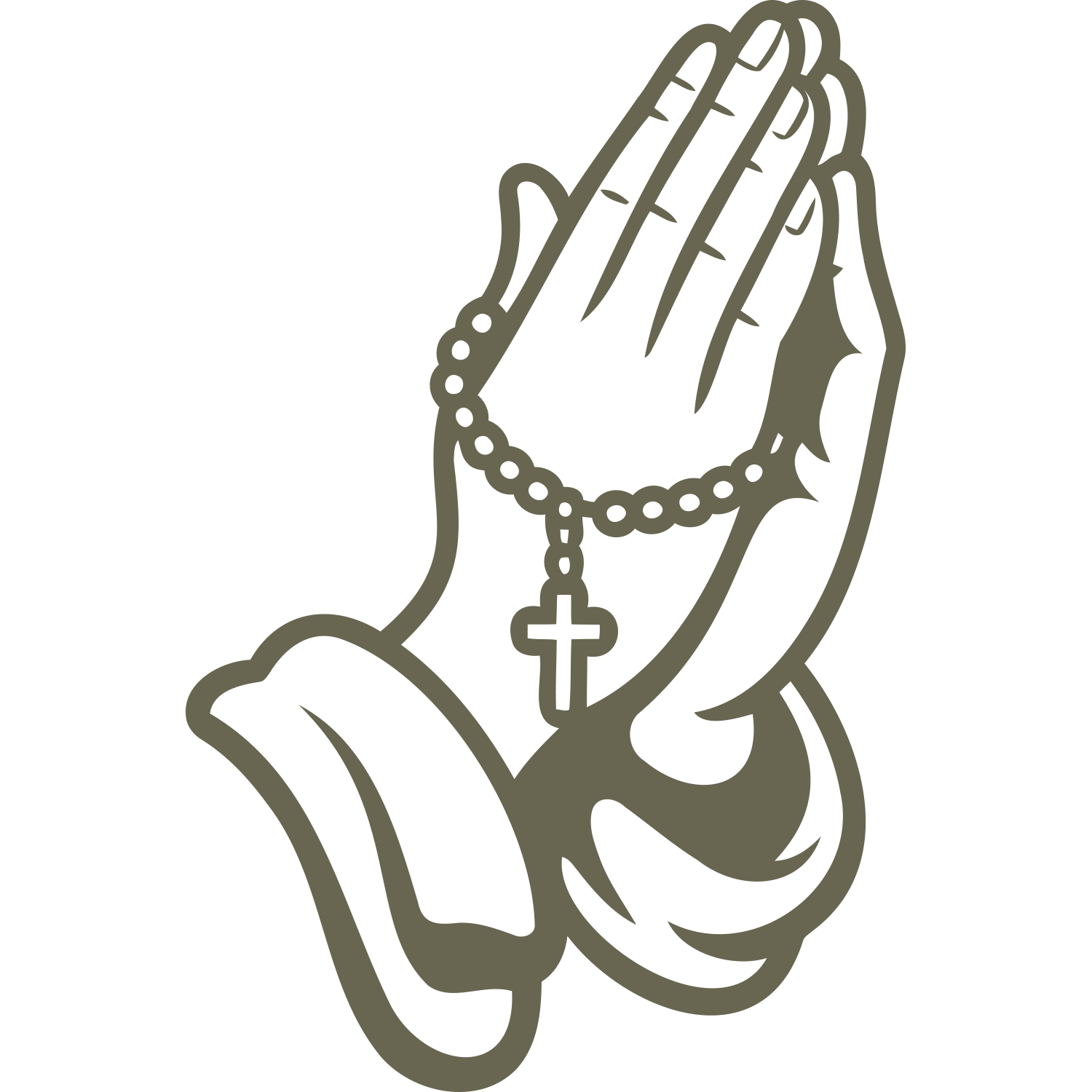 Praying Hands with Rosary Delrin Leather Stamp