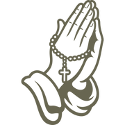 Praying Hands with Rosary Delrin Leather Stamp
