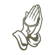 Praying Hands with Rosary Delrin Leather Stamp