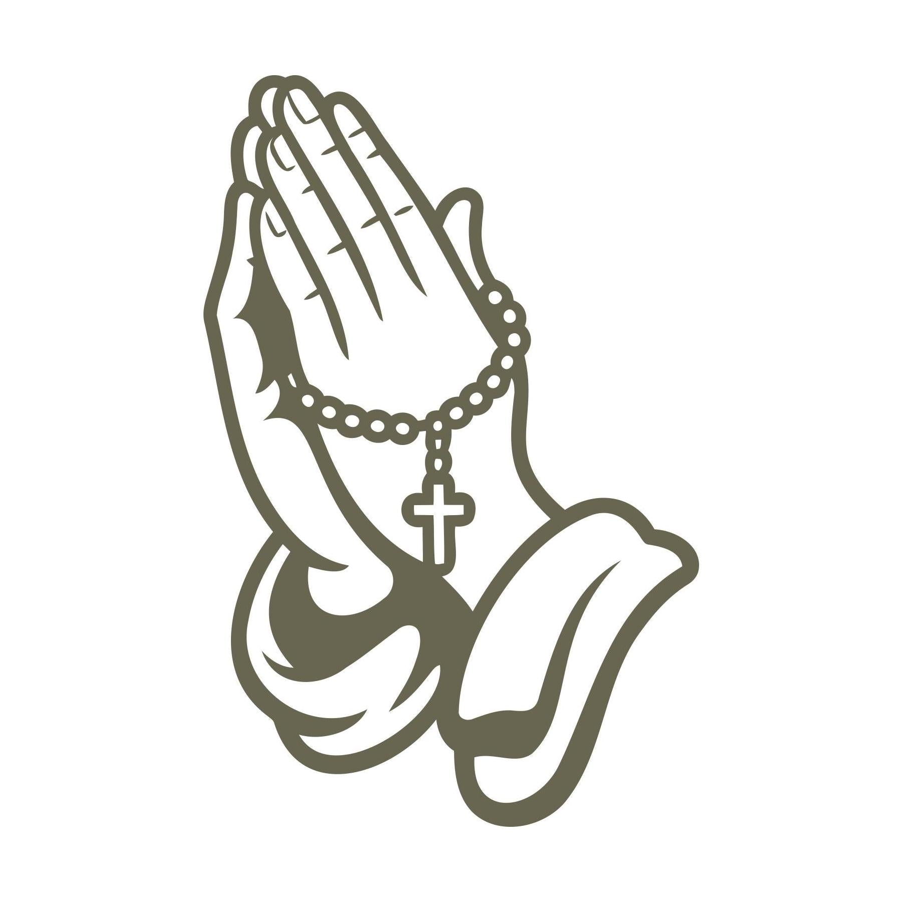 Praying Hands with Rosary Delrin Leather Stamp