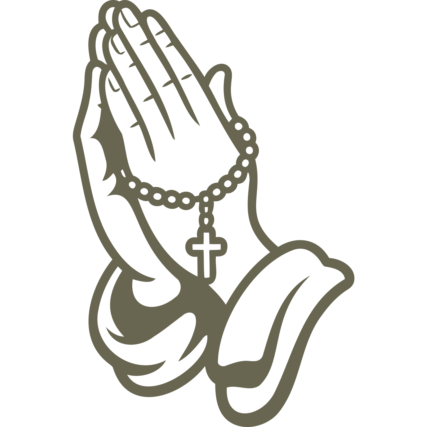 Praying Hands with Rosary Delrin Leather Stamp
