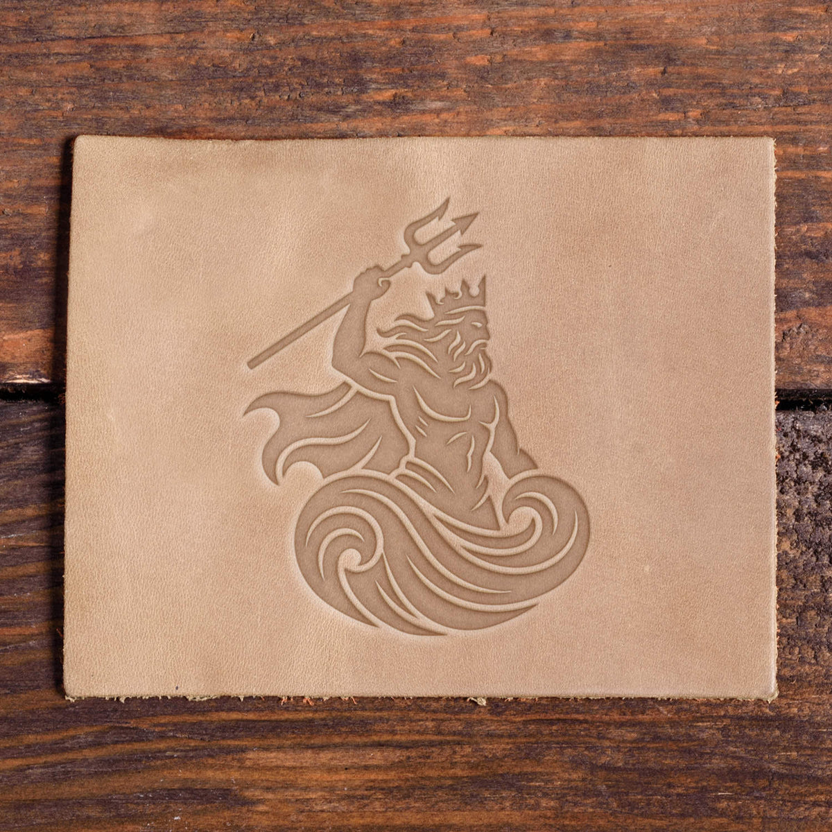 Poseidon with Trident Delrin Leather Stamp
