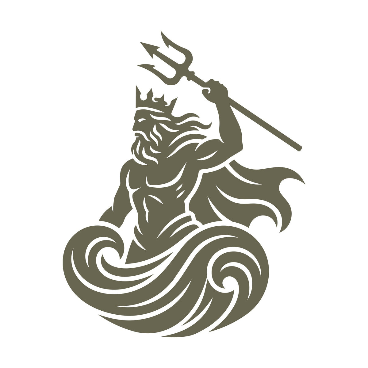 Poseidon with Trident Delrin Leather Stamp