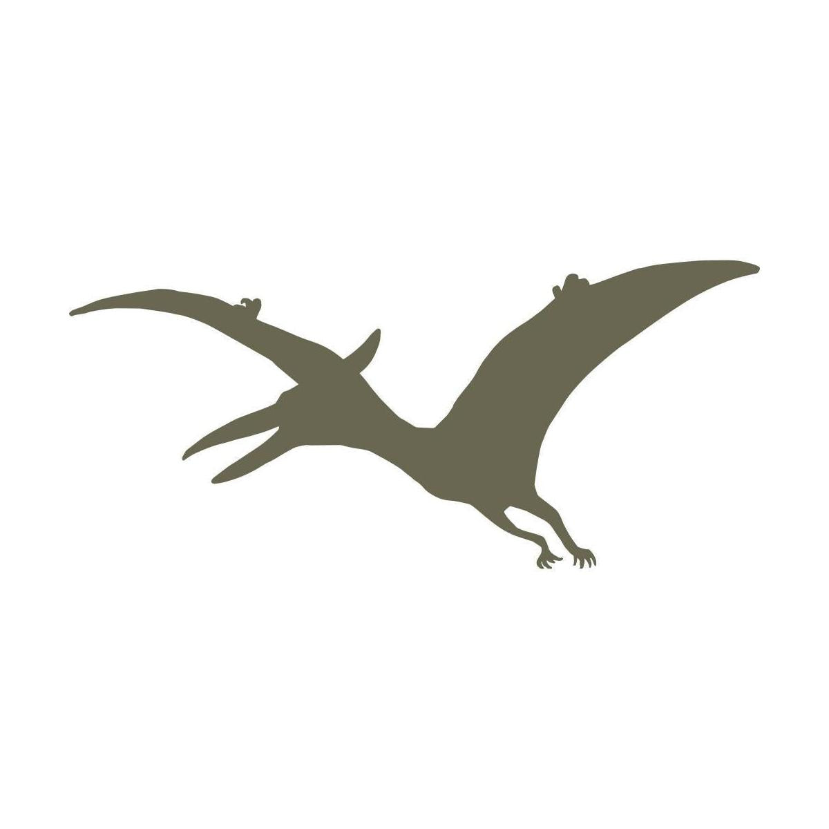 Silhouette illustration of a flying pterodactyl with outstretched wings, designed for use as a Delrin leather stamp.