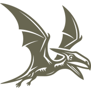 Delrin leather stamp design featuring a detailed pterodactyl dinosaur with outstretched wings.