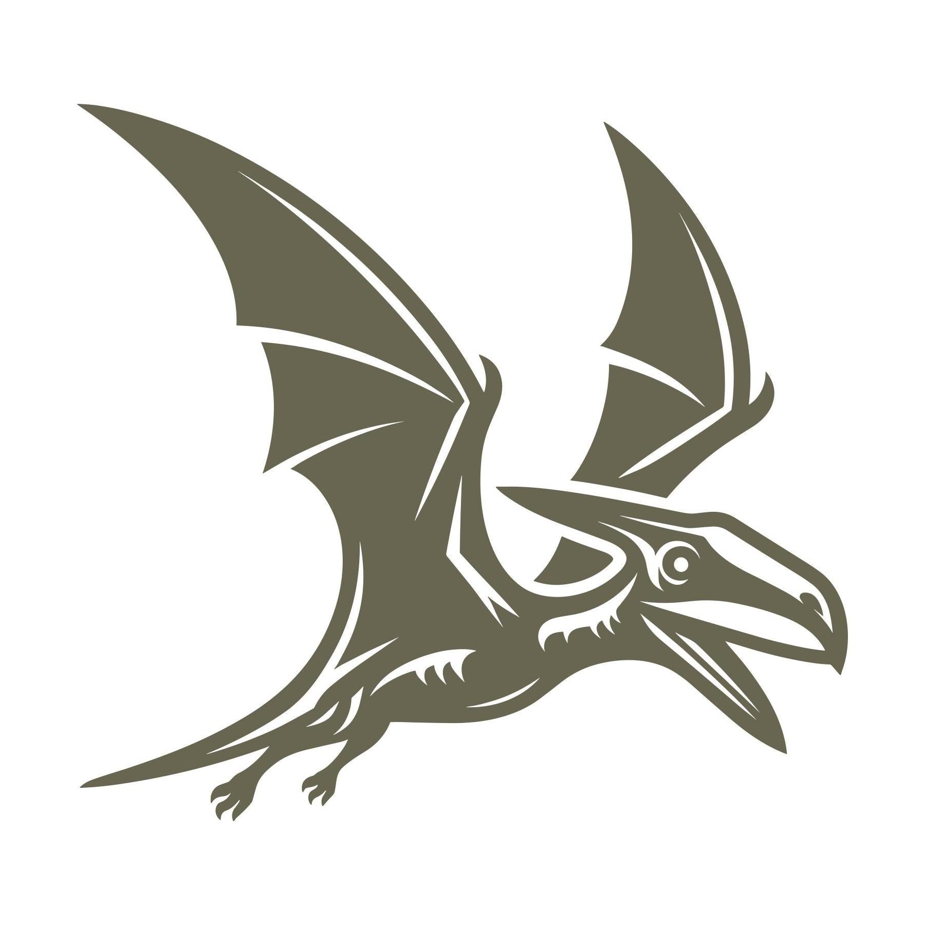 Delrin leather stamp design featuring a detailed pterodactyl dinosaur with outstretched wings.