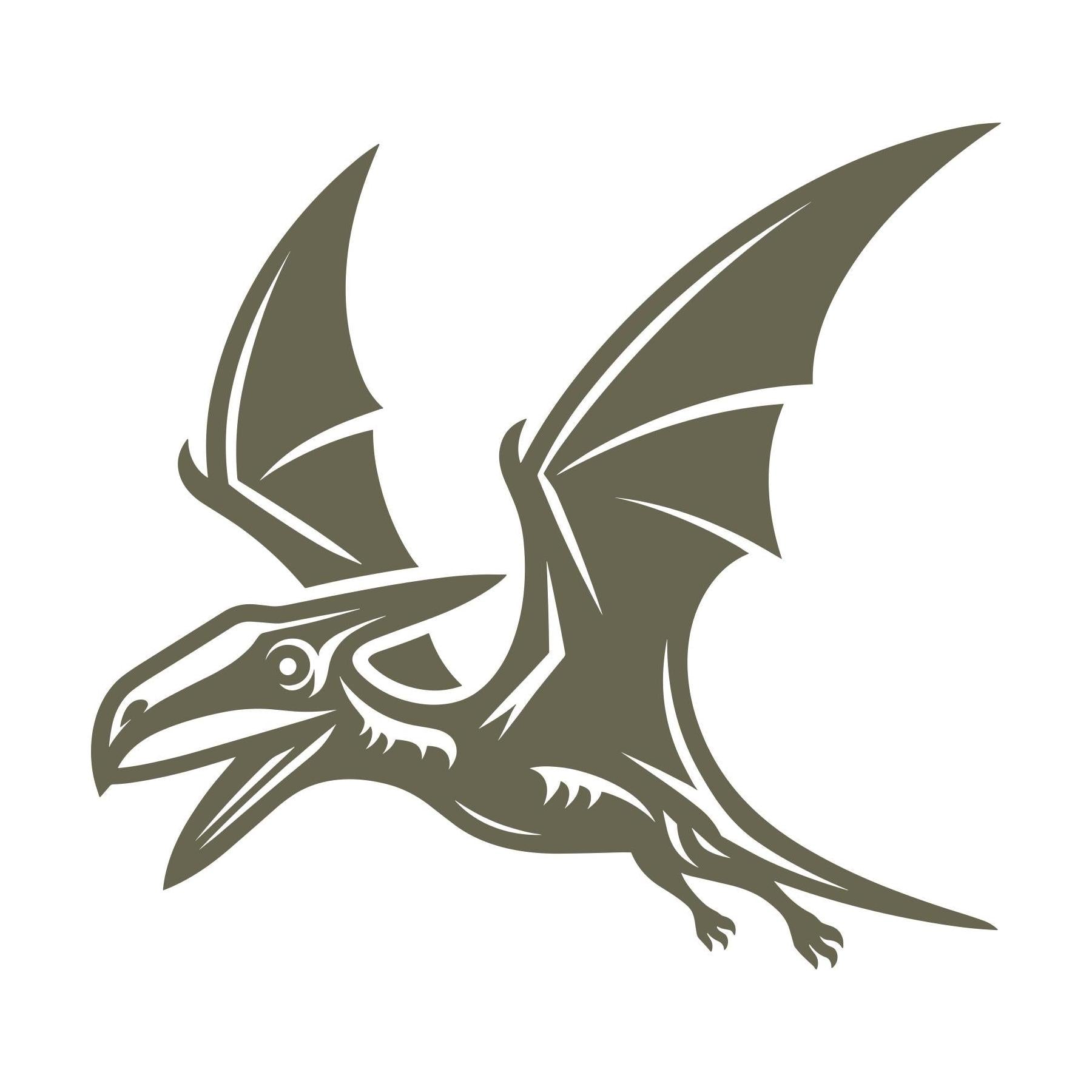 Delrin leather stamp design featuring a detailed pterodactyl dinosaur with outstretched wings.