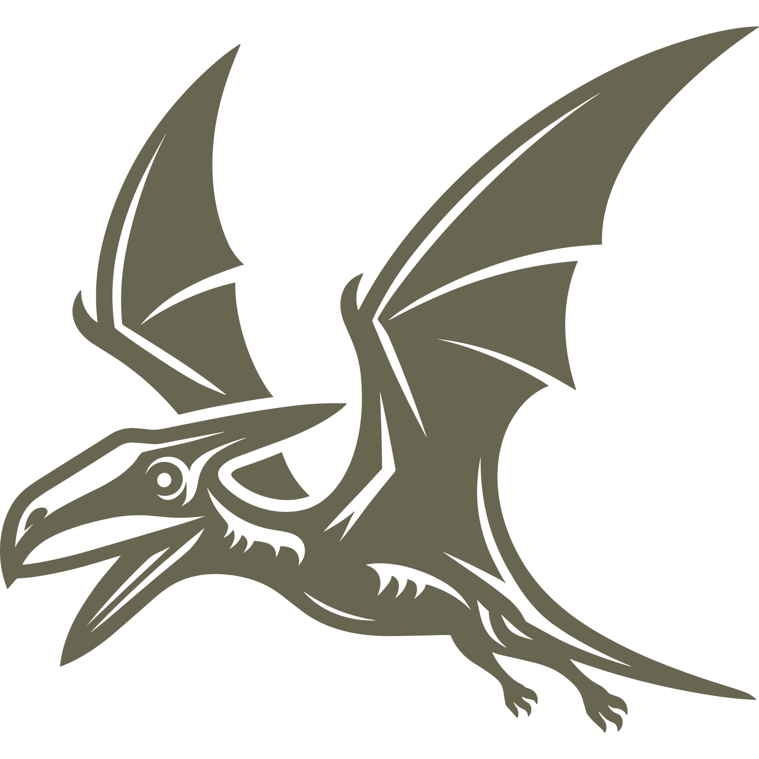 Delrin leather stamp design featuring a detailed pterodactyl dinosaur with outstretched wings.