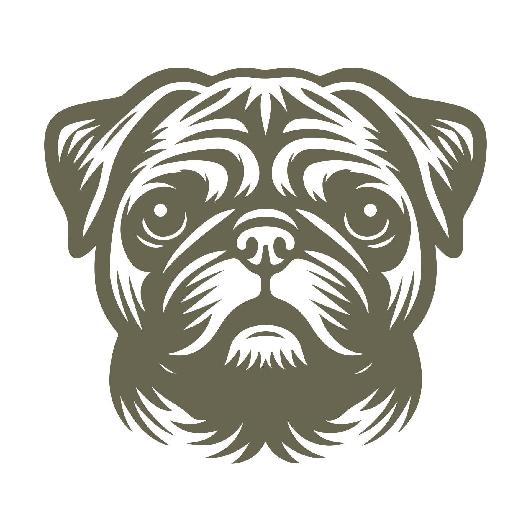 Pug Dog Head Delrin Leather Stamp
