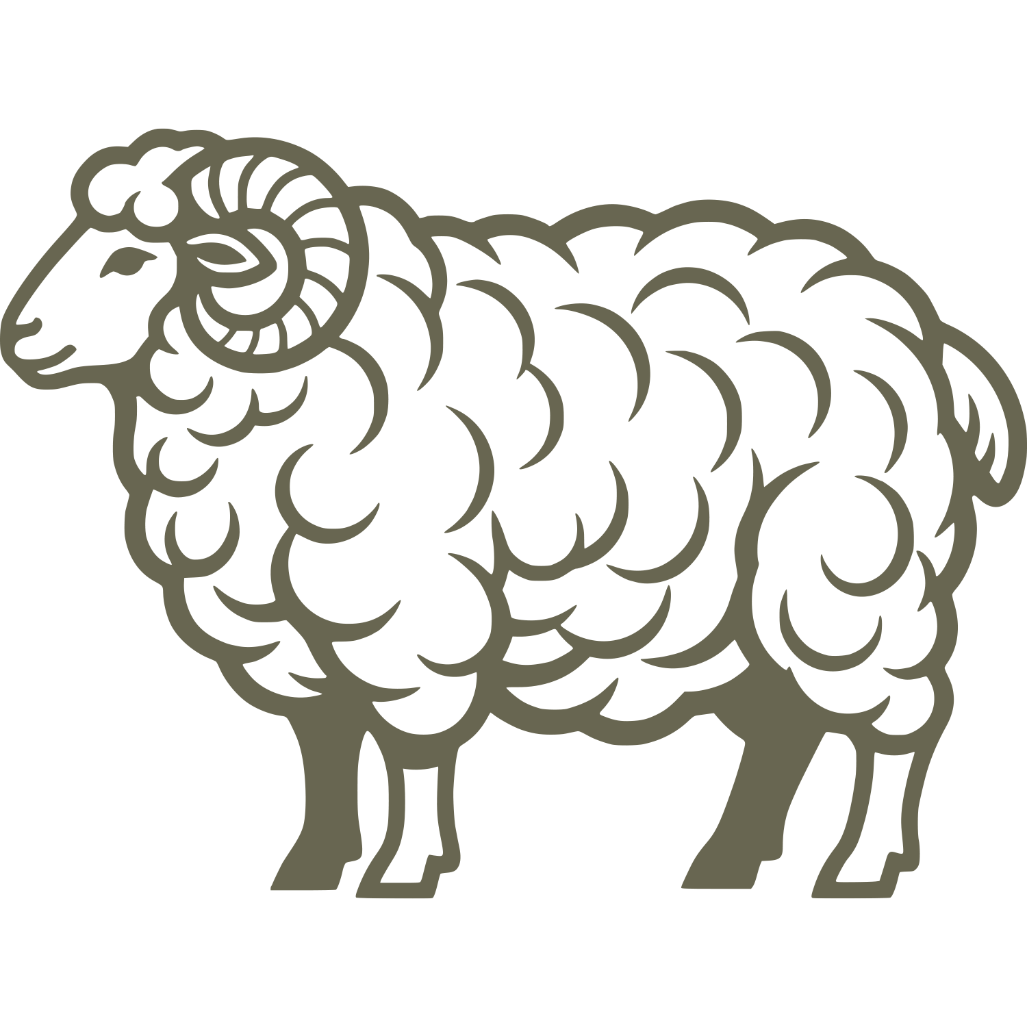 Fluffy Ram Delrin Leather Stamp