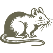 Delrin leather stamp design of a mouse with whiskers and a curled tail.