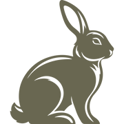 Sitting rabbit with tall ears and a curved silhouette, perfect for nature-themed stamping projects.
