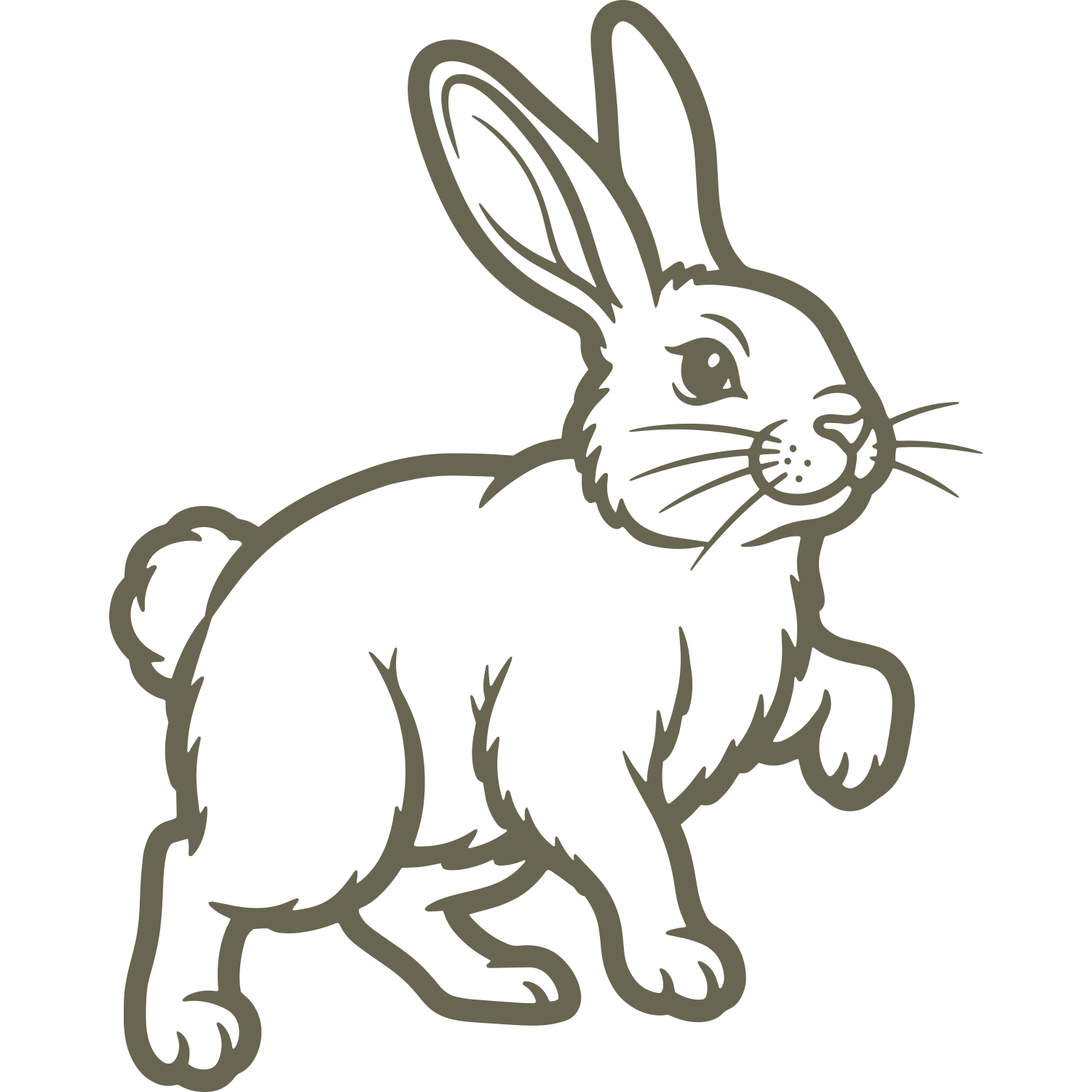Rabbit Delrin Leather Stamp