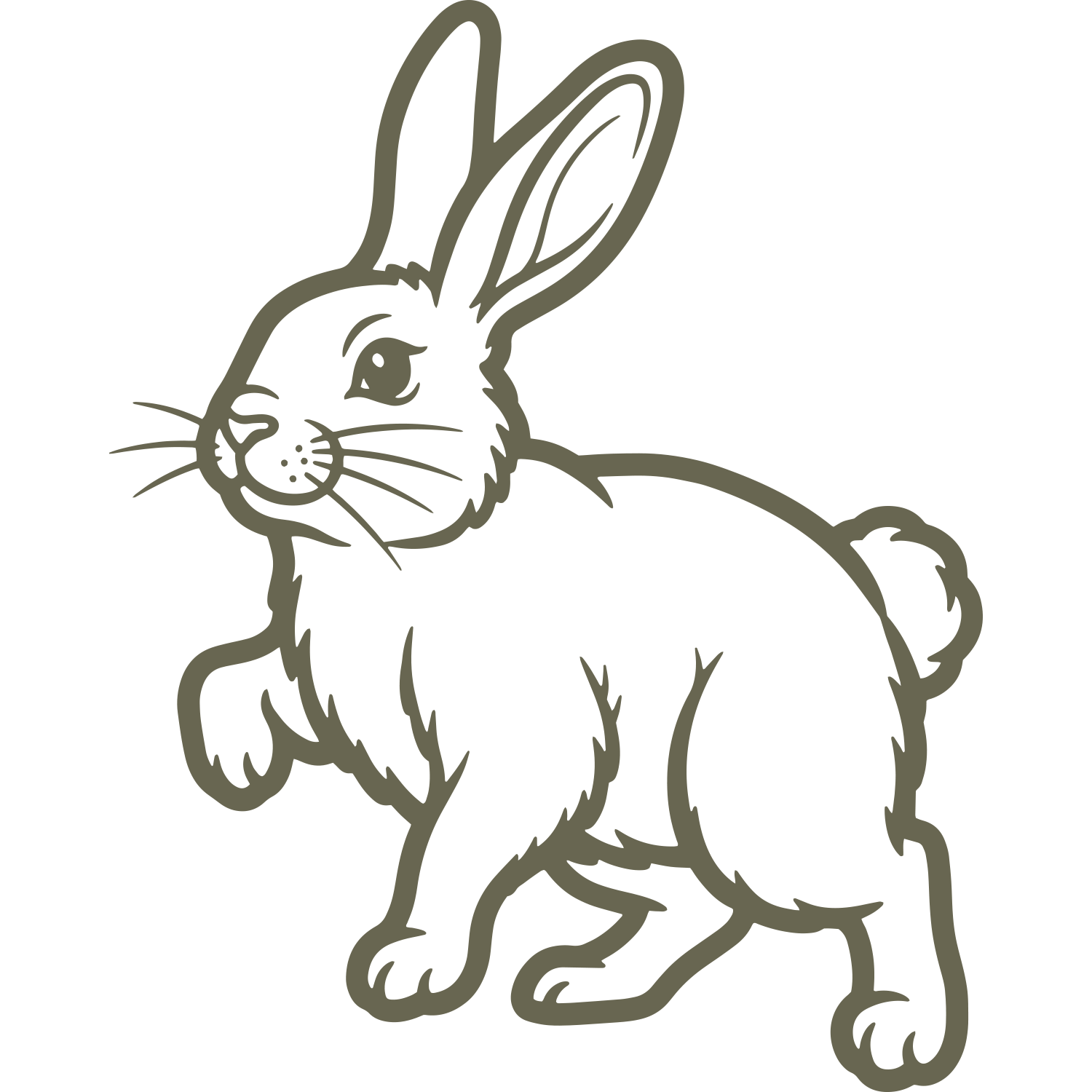 Rabbit Delrin Leather Stamp