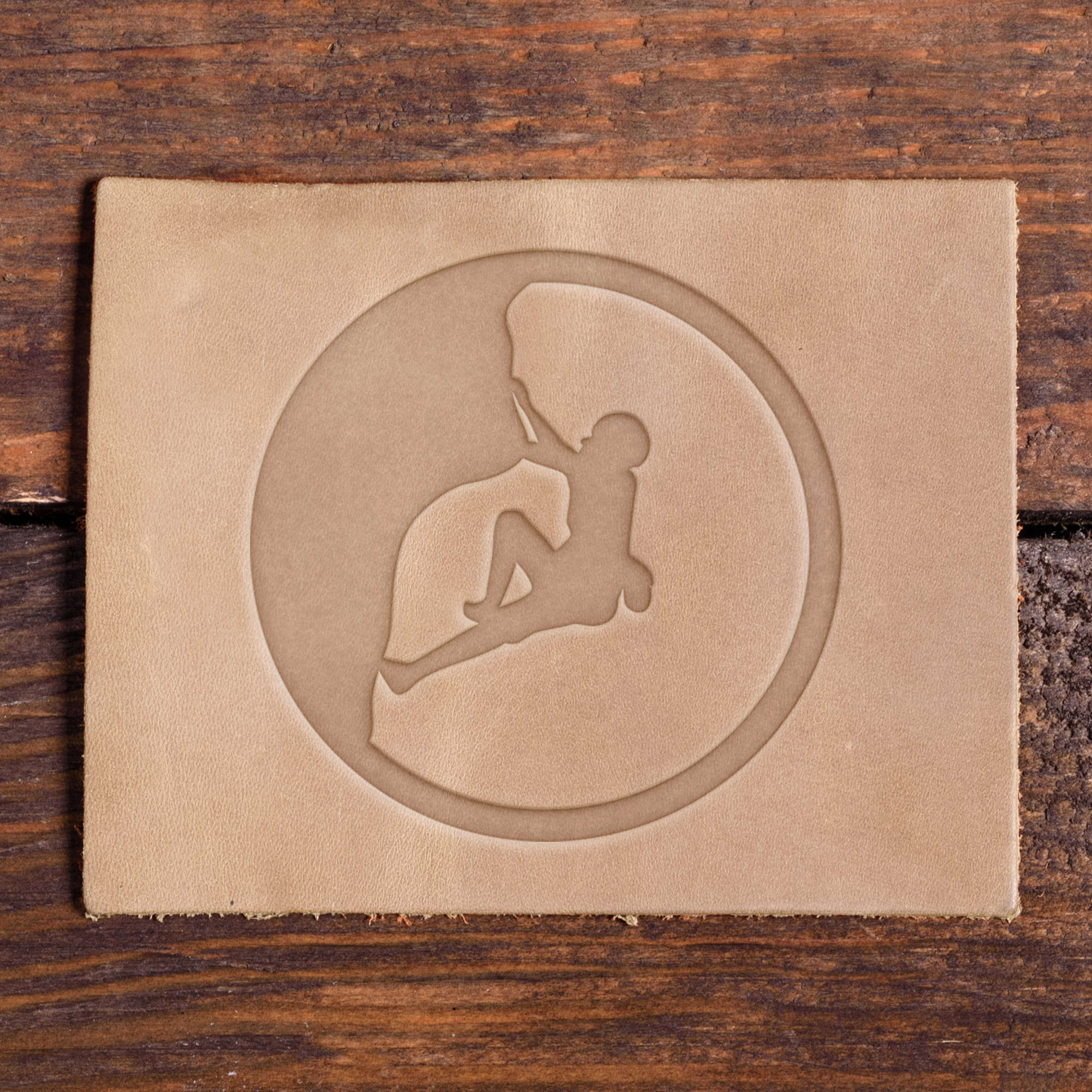 Rock Climbing Delrin Leather Stamp