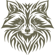 Delrin leather stamp with a stylized raccoon face design, perfect for wildlife and nature-themed leatherworking projects.