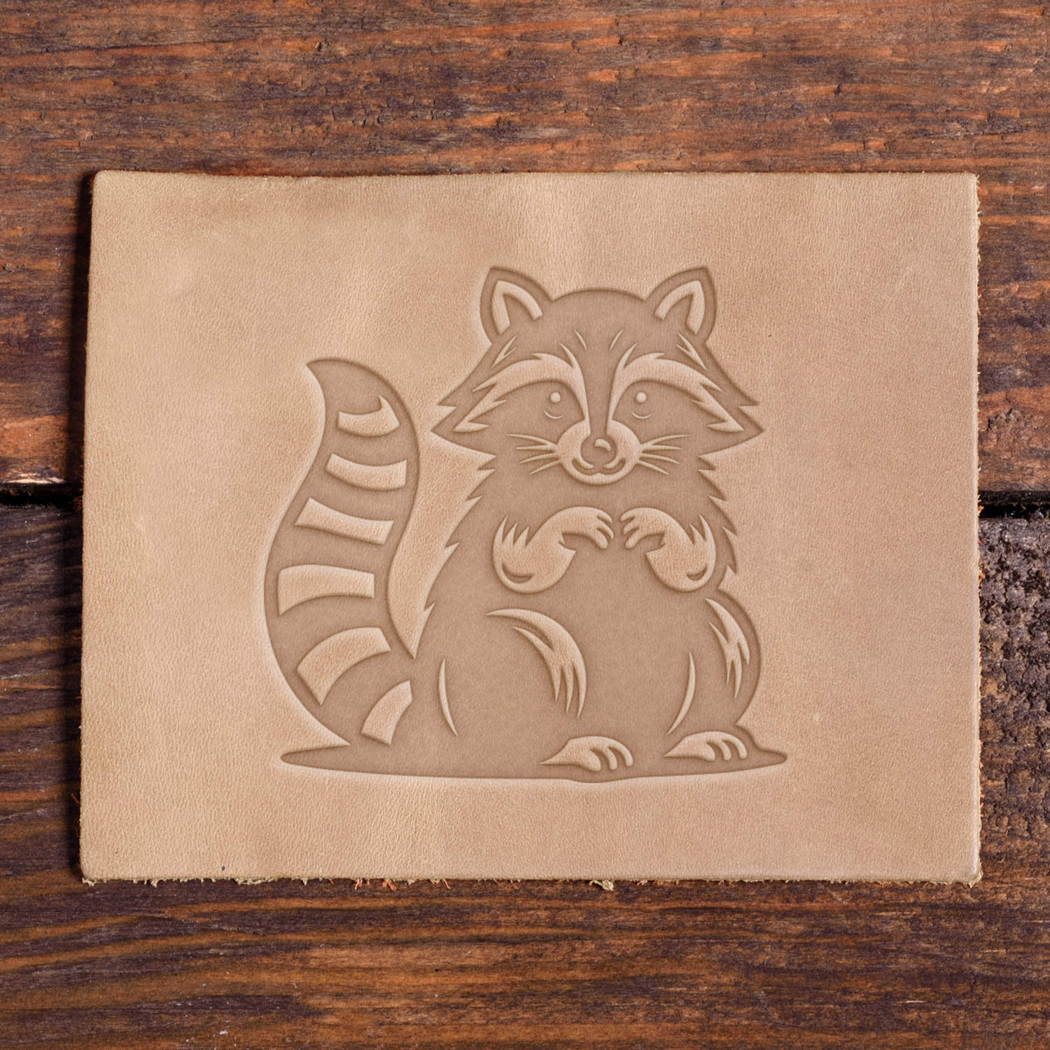 Cute Raccoon Delrin Leather Stamp
