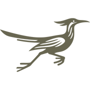 Stylized roadrunner silhouette in motion, with sweeping tail and crest—ideal for Delrin leather stamps used in Southwestern or desert-themed leathercraft.