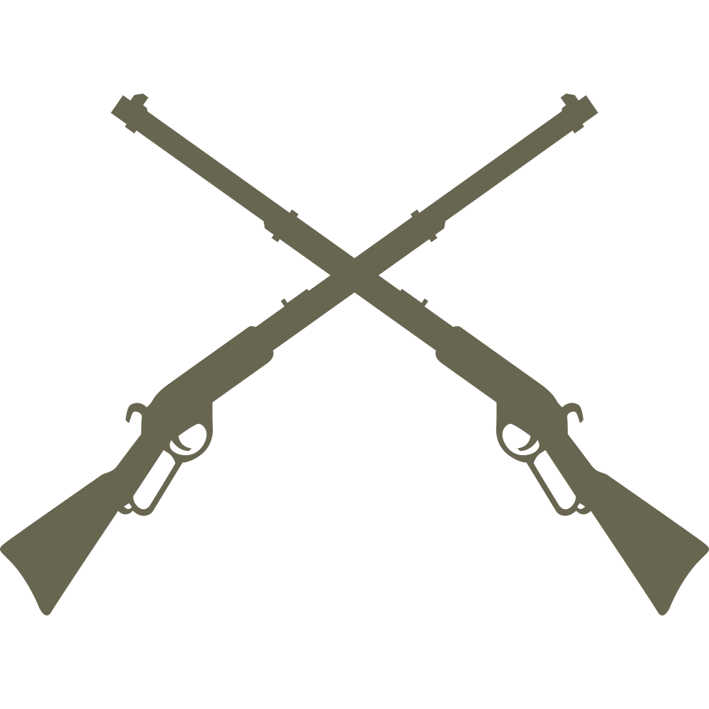 Rifles Crossed Leather Stamp